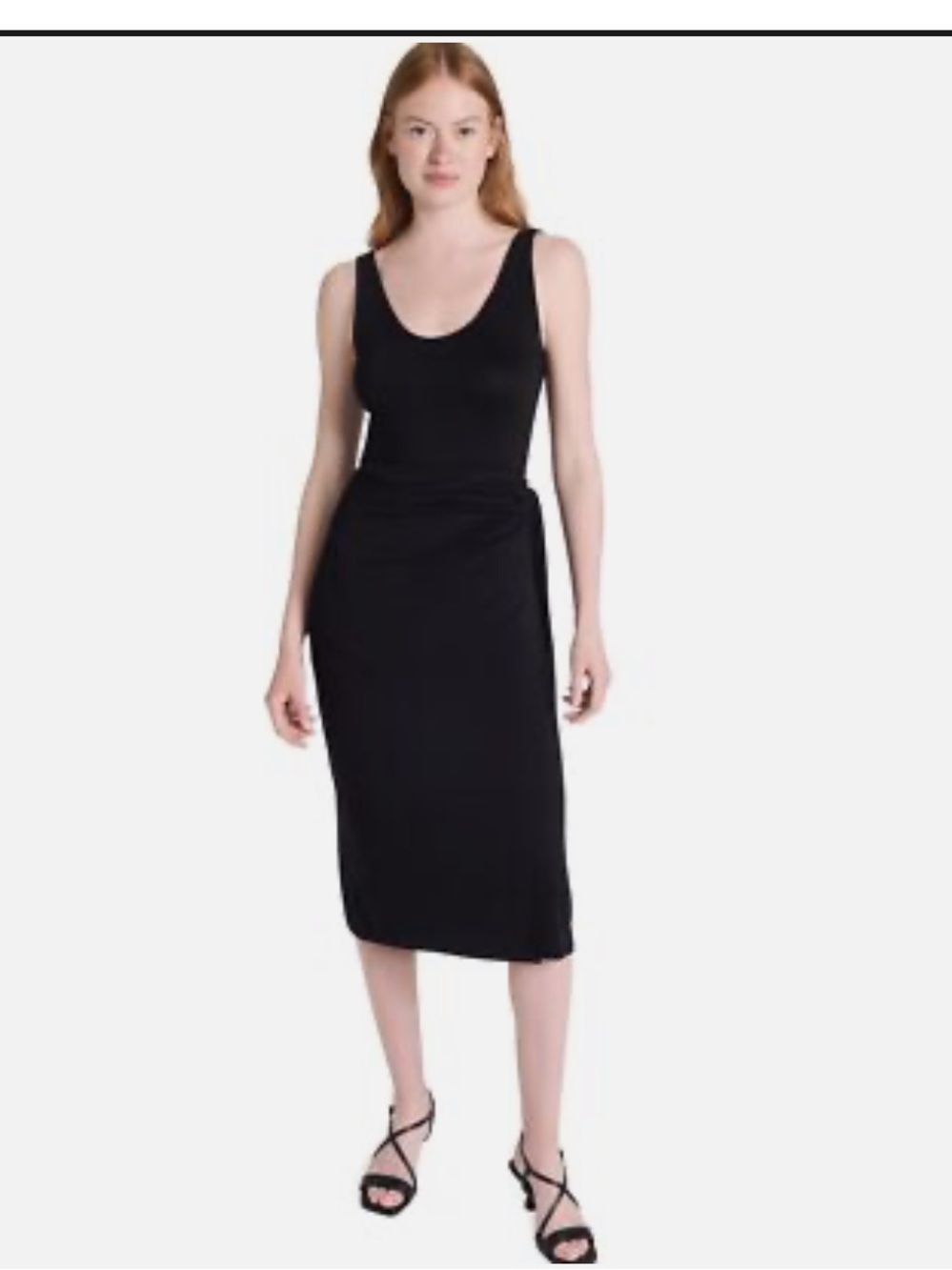 Vince Black Wrap Midi Dress